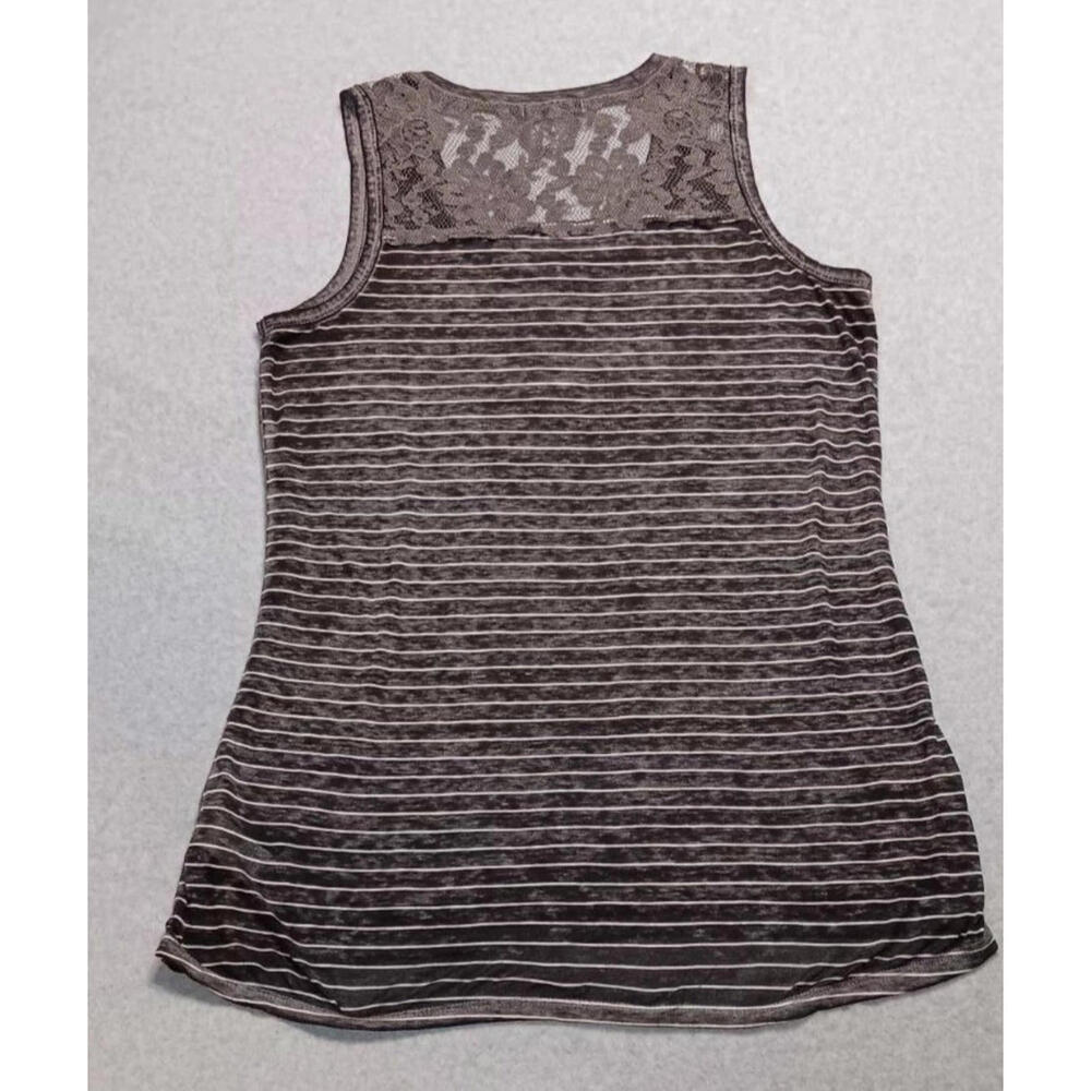 Maurices Burnout Sleeveless Top Womens Size S "Land Of The Free" Lace Patriotic - Picture 11 of 11